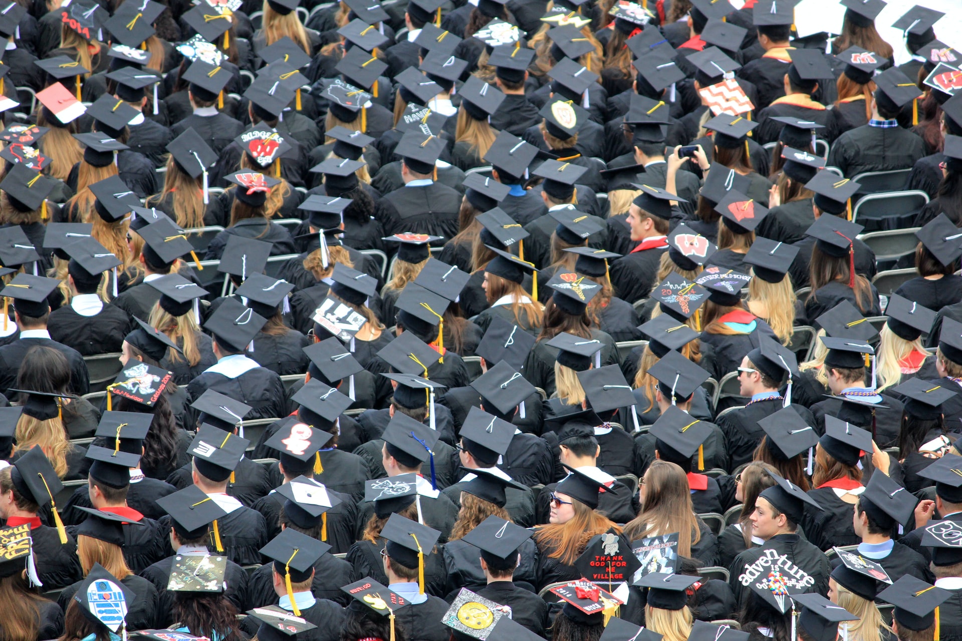 University students at their graduation ceremony.