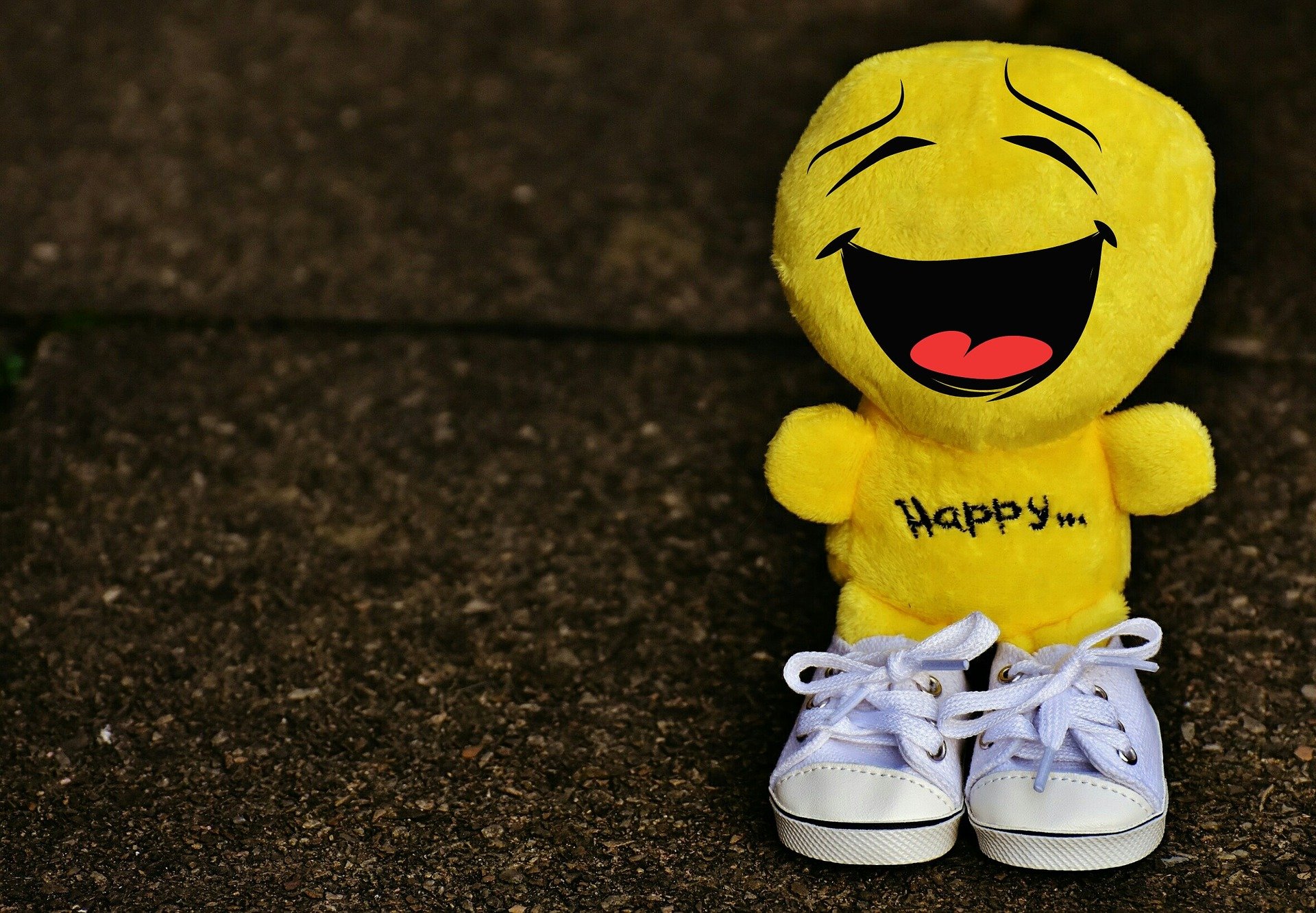 A happy toy with a smiley face.